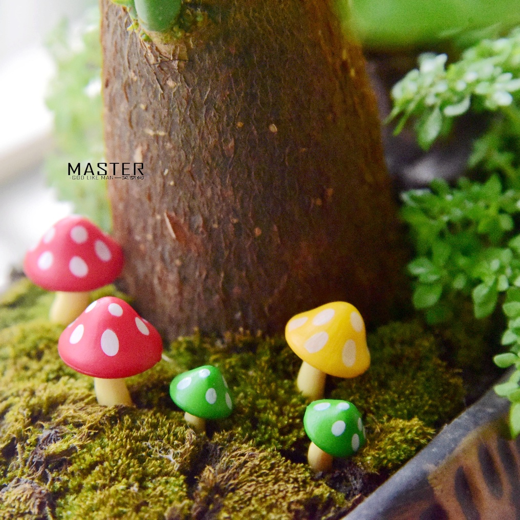 阿姬寶&gt;GA664-迷你 蘑菇 模擬植物 微場景擺件 多肉盆景微景觀