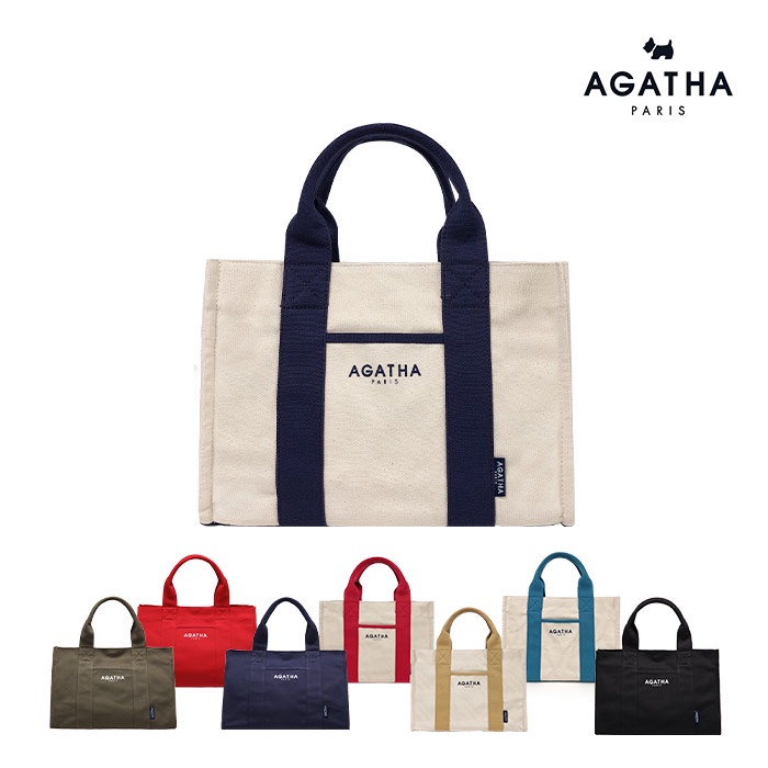 法國 AGATHA PARIS 方形隨行杯帆布包AGT192-509  環保袋 購物袋