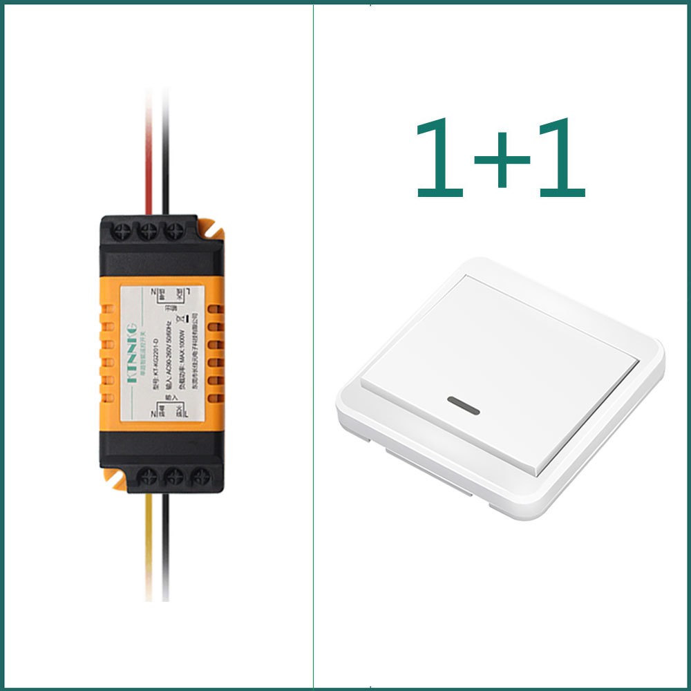 家用燈具免佈線無線遙控開關 附電池 通電關燈無線接收器110v220V單路繼電器 移動開關改裝LED 可無線遙控一個電器