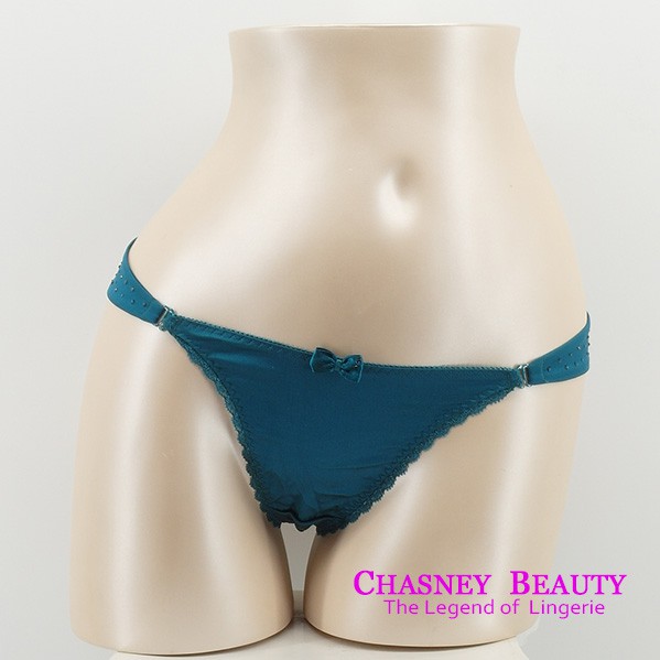 Chasney Beauty緞面鑲鑽丁褲S(湖水綠)