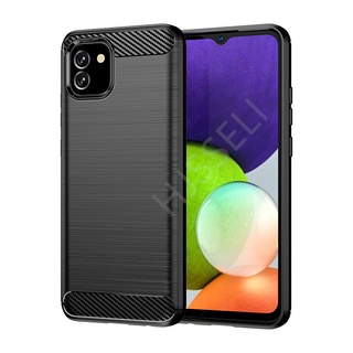 SAMSUNG 三星 Galaxy A03 外殼 Armor 碳纖維 TPU 軟矽膠後蓋三星 A03s A03 Core