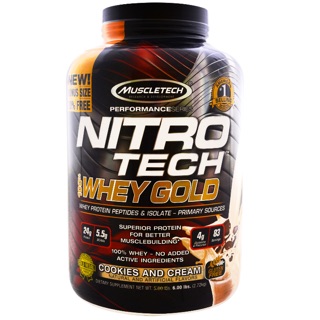 【MuscleTech】乳清高蛋白NITRO-TECH 100% Whey Gold5.53lbs磅-sportssup