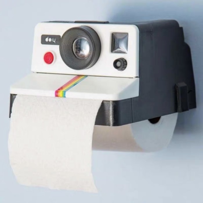 [Hare.D]復古相機面紙盒 拍立得 造型 紙巾 捲筒 相片 可愛創意KUSO 捲式衛生紙 交換禮物 禮品