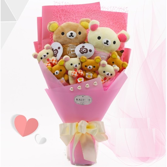 創意卡通花束拉拉熊花束輕鬆熊生日花束畢業禮物花束生日禮物情人節禮物紀念日紀念品 蝦皮購物