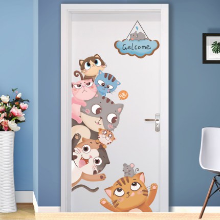 五象設計 卡通兒童房佈置臥室裝飾3d立體自粘壁掛壁畫門裝門貼