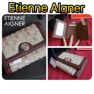 ETIENNE AIGNER國際品牌 真品 美國帶回 織布logo真皮邊 三折皮夾 多層內格收納強 全新附價標