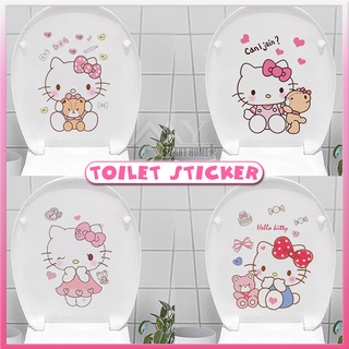 Hello Kitty 馬桶貼紙馬桶蓋貼花卡通浴室裝飾粉色浴室配件馬桶裝飾
