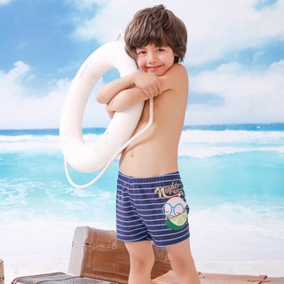 heatwave熱浪新款時尚條紋可愛卡通游泳舒適平角中小童泳褲