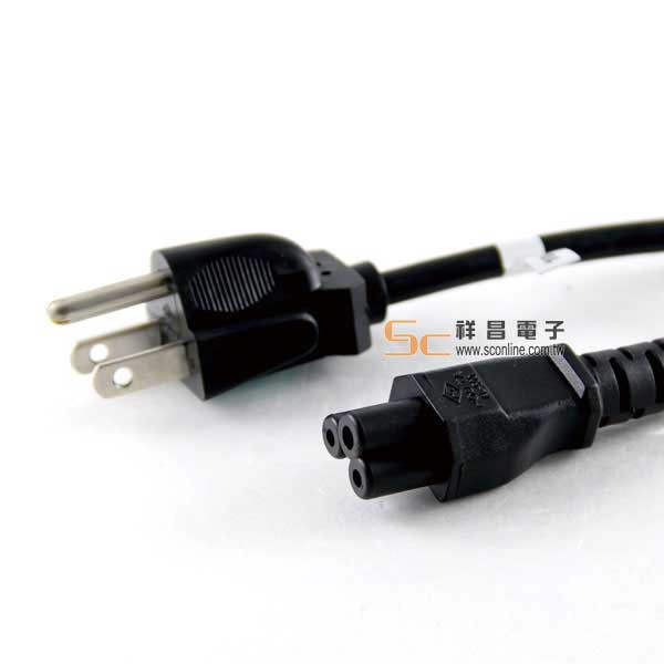 【祥昌電子】18AWG 3P公 米老鼠 筆電線 電源線 筆電線 1.8M (1入)