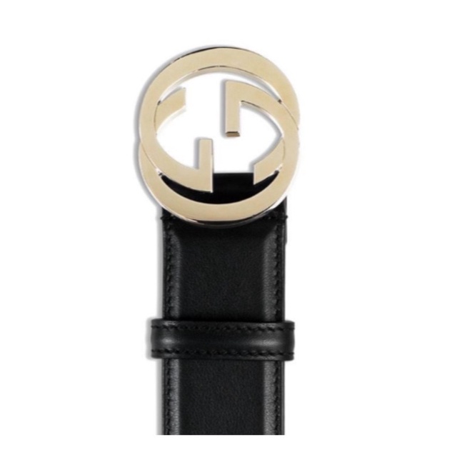 Gucci黑色Logo鎖扣腰帶 寬：3.7cm  正品代購歐洲代購