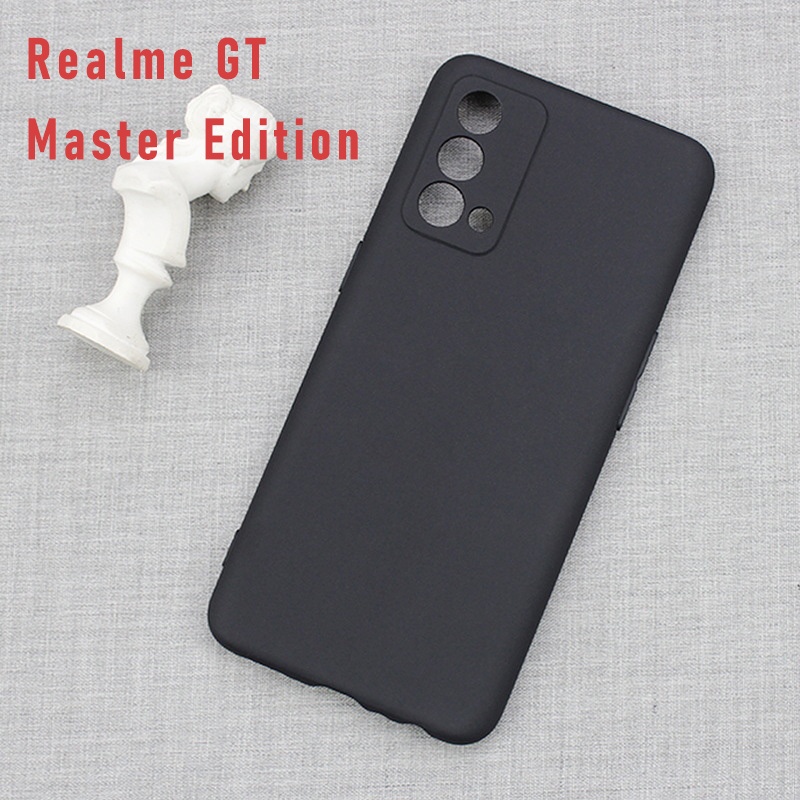 Realme GT大師版黑色軟TPU保護手機殼保護套
