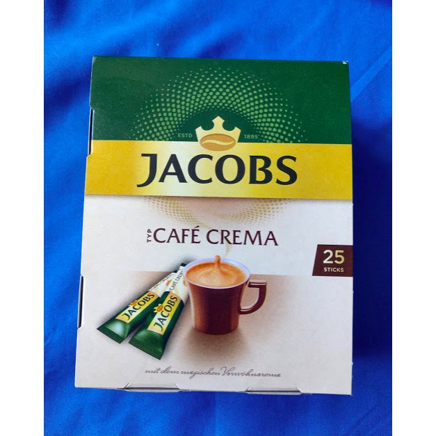 德國雅科氏  Jacobs Café Crema 克利姆即溶黑咖啡  25入, 無糖無奶精