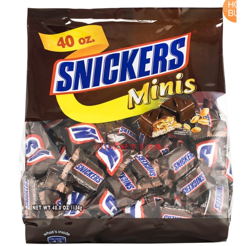 【Oliva購】特價 美國知名Snickers士力架迷你巧克力