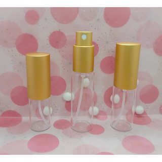 10ml/15ml/20ml霧金色金屬蓋透明玻璃噴霧瓶/香水噴瓶/精油噴瓶/酒精噴瓶/花水純露化妝水噴瓶/分裝玻璃噴霧瓶