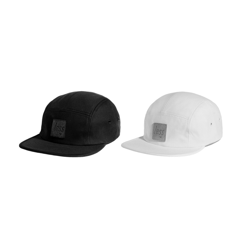 { POISON } LESS LEATHER SQUARE LOGO CAMP CAP 皮格布標舊化 經典款五片帽