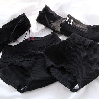 Lolita BLACK BOW LACE 女童內衣女棉襠中腰女短褲女