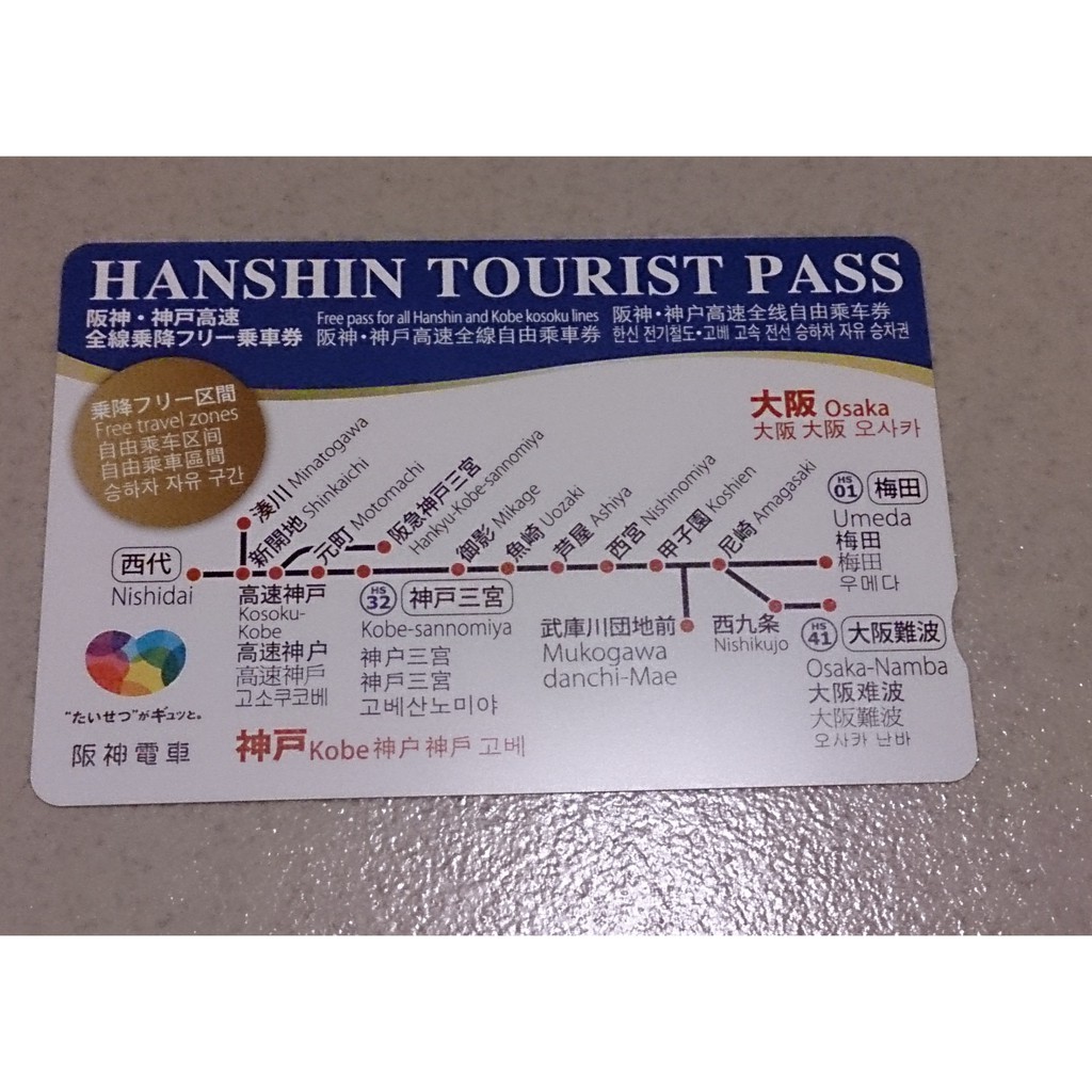 HANSHIN阪神電車 電鐵 一日券實體票 期限4/30 郵寄掛號免運