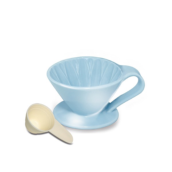 義大利Balzano陶瓷濾杯2~4人份-藍色(V形丹錐型)