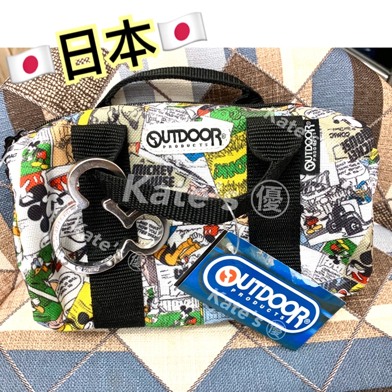 日本直送 迪士尼正版 OUTDOOR 米奇漫畫風 迷你圓筒包 化妝包 筆袋 隨身小包 米奇包 米奇袋 小物收納包 米奇
