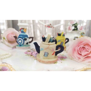 紫丁香歐陸古物雜貨♥英國tetley GB limited1996 Archie's米色手繪茶壺擺飾一個