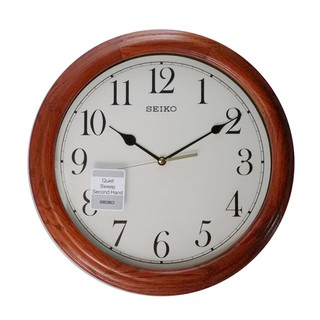 【奇異SHOPS】SEIKO 日本 精工掛鐘 圓型 木質外殼 滑動式秒針 原廠公司貨 QXA528B