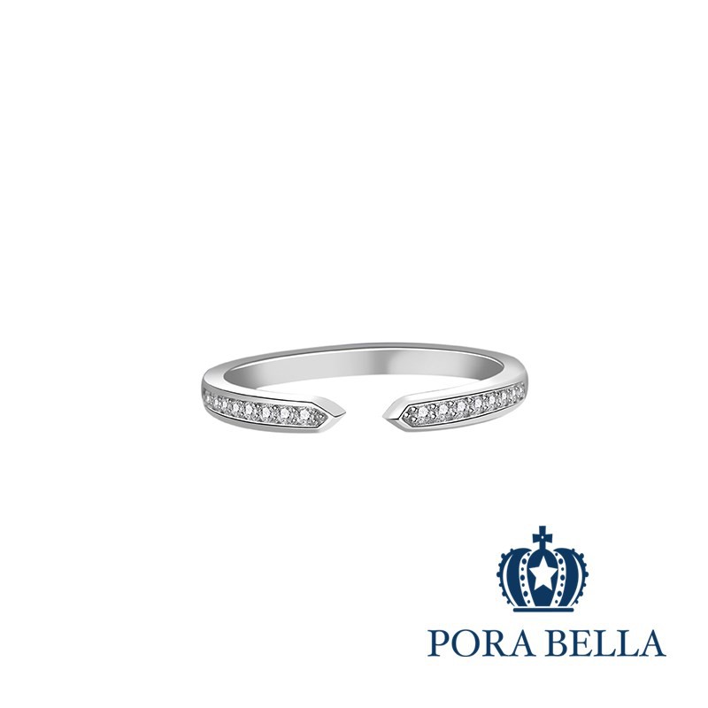<Porabella>925純銀鋯石戒指 輕鬆必搭 可調開口式 銀戒 Rings