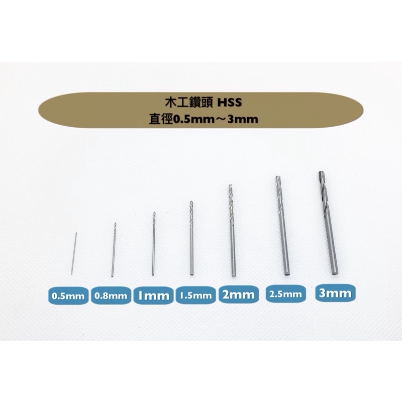 研磨工坊~直徑0.5mm～3mm /新增加長鑽頭/金屬木工鑽頭/琥珀玉石蜜臘/木頭金屬/打孔鑽頭核雕文玩菩提鑽孔打眼/支