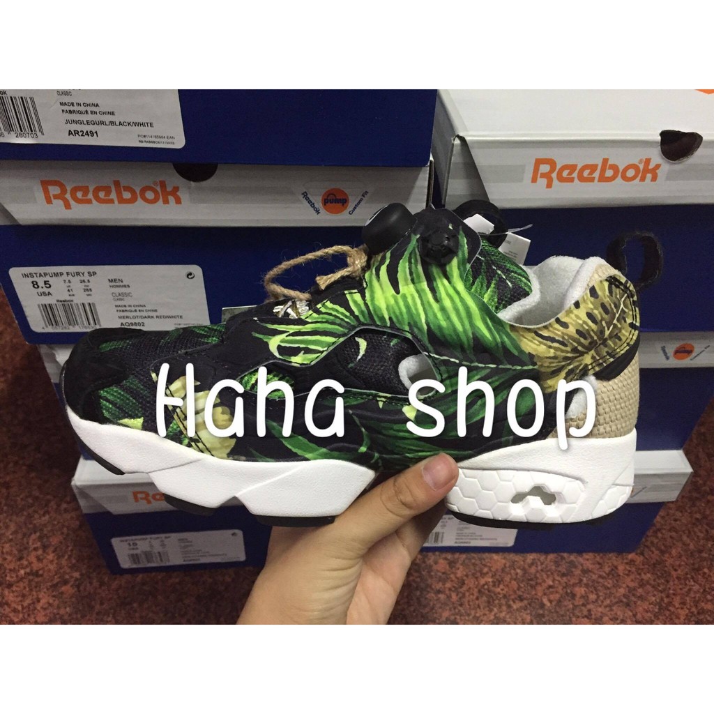 【Haha shop】REEBOK JUNGLE GURL INSTA PUMP JG 熱帶叢林 黑綠 AR2491