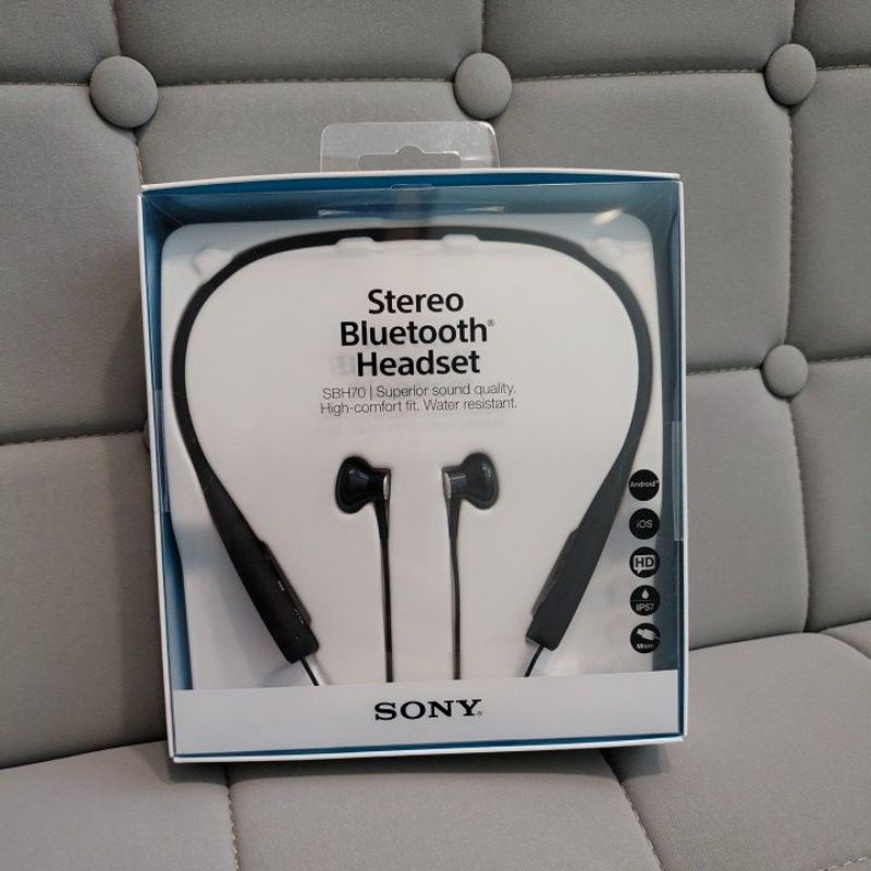 【全新】Sony SBH70 頸掛式 防水藍芽耳機 黑色