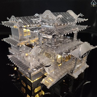 現貨💥24H出貨💥DIY 拼裝模型 袖珍屋 玩具 RG鋼彈 生日禮物 聚仙樓客棧 3D立體金屬拼圖DIY手工製作益智拼裝