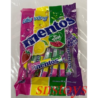 sns 古早味 懷舊零食 mentos 綜合水果軟糖 曼陀珠 水果軟糖 小條 (14公克x24條)