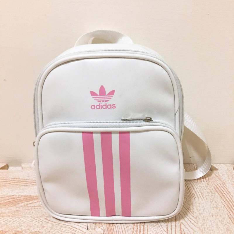 [Adidas] 愛迪達三葉草粉白配色小後背包