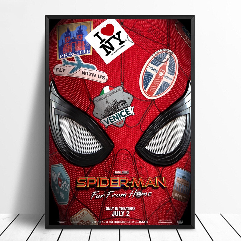蜘蛛俠:英雄遠征復仇者聯盟:殘局鋼鐵俠電影海報家居裝飾牆壁裝飾牆壁藝術帆布印刷-gja