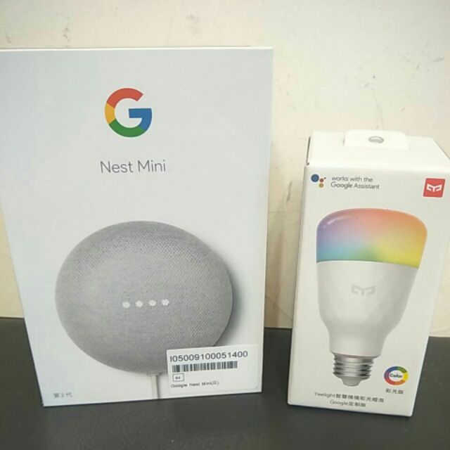 Google nest mini 2代 + 智慧情境燈泡 全新未拆