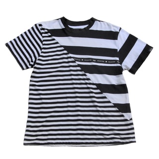 PUNX STRIPED TEE 設計拼接剪裁粗細條紋TEE【 PUNX 】