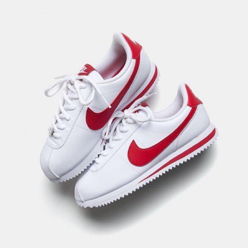 Nike Cortez SL GS 紅勾白色 皮革阿甘鞋