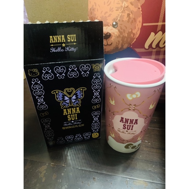Anna Sui&amp;Hello Kitty雙層陶瓷馬克杯350ml飛行款(全新）#7-11聯名
