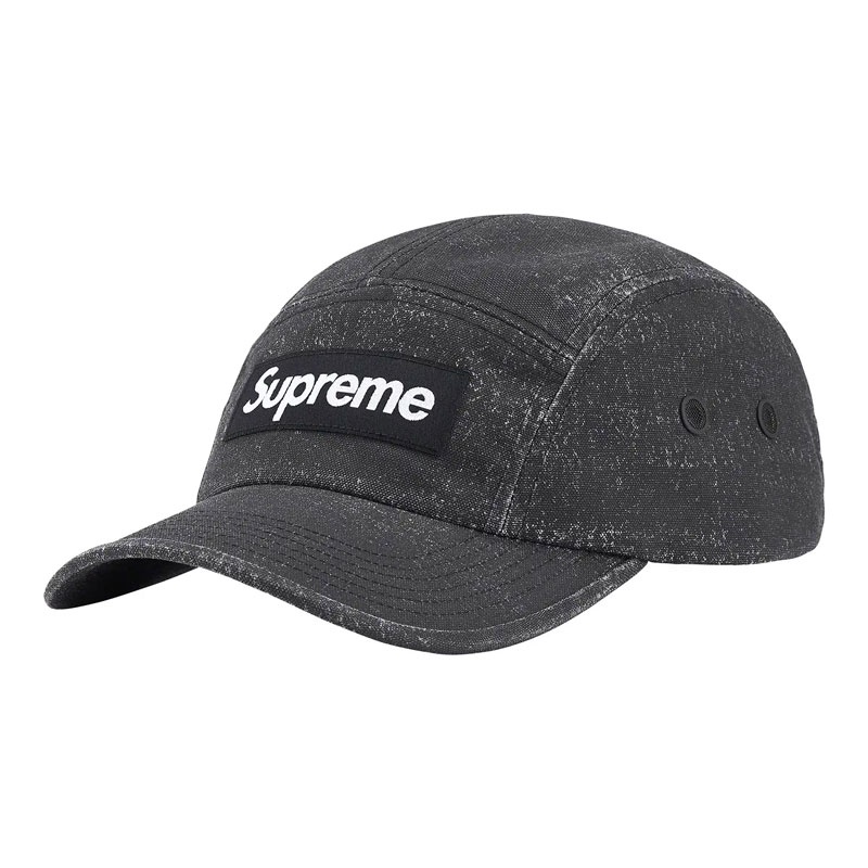 SUPREME SS22 COATED CORDURA CAMP CAP 五分割帽 (黑色) 化學原宿