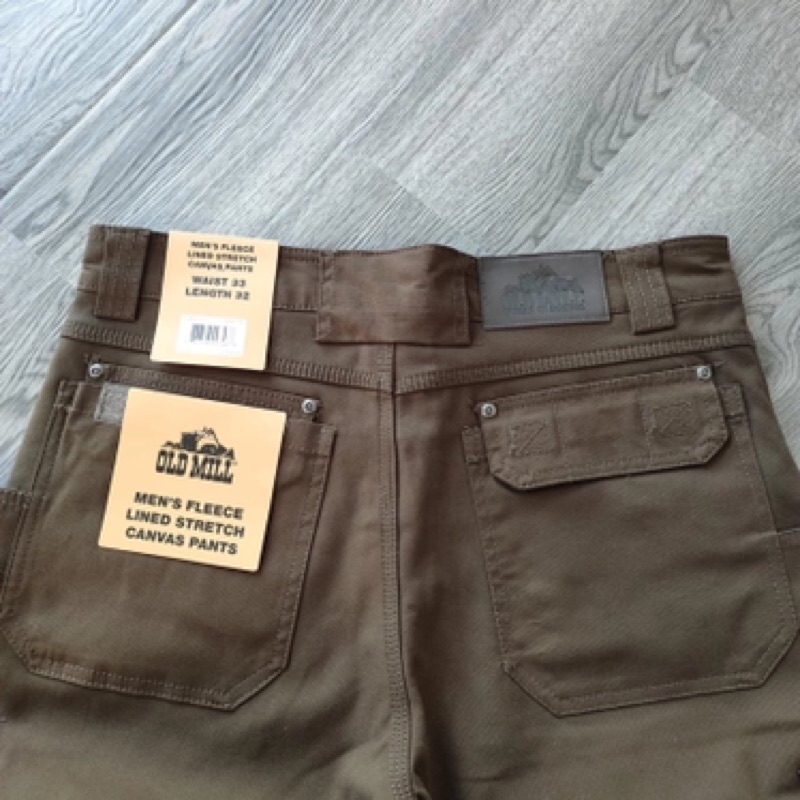 old mill canvas fleece lined pants