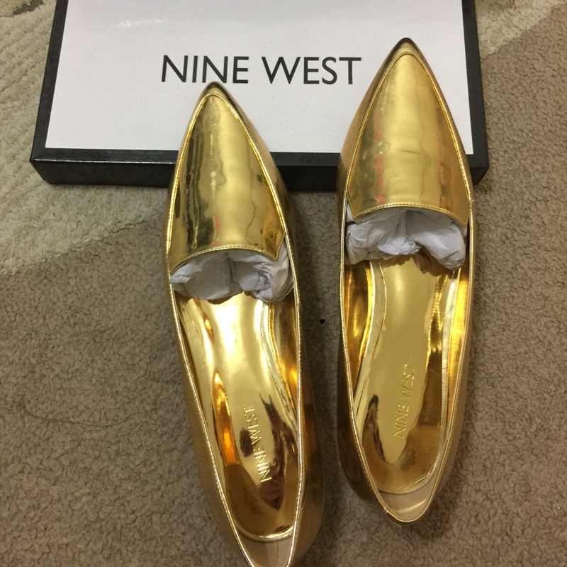 全新 NINE WEST 金色 娃娃鞋 40號 25號 現貨