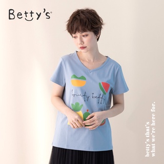 betty’s貝蒂思(11)圓領水果印花T-shirt(藍灰色)