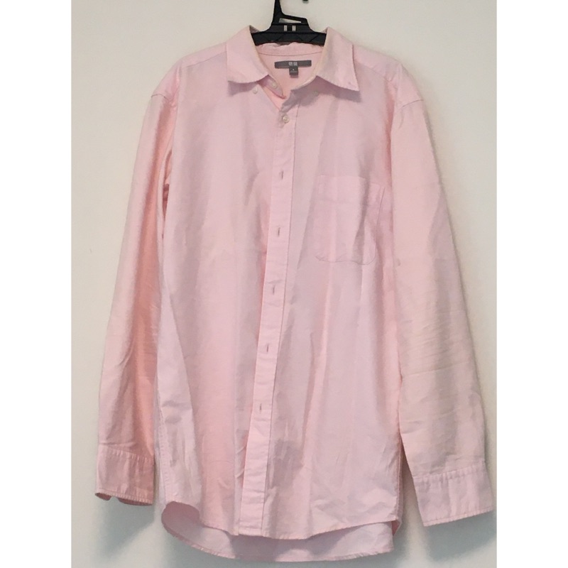 Uniqlo男士粉色長袖襯衫（m號）