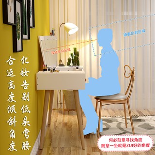 ~自制傢俱~設計款北歐ins風網紅化妝桌臥室小戶型梳妝臺簡約現代翻蓋鏡簡易收納櫃