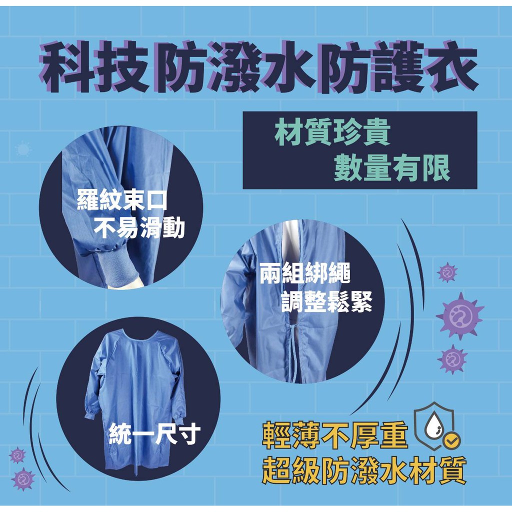 台灣製現貨防水隔離醫護工作衣 隔離衣防護衣防水防潑水可高溫高壓清洗手術室耳鼻喉科牙科護理人員護理 蝦皮購物