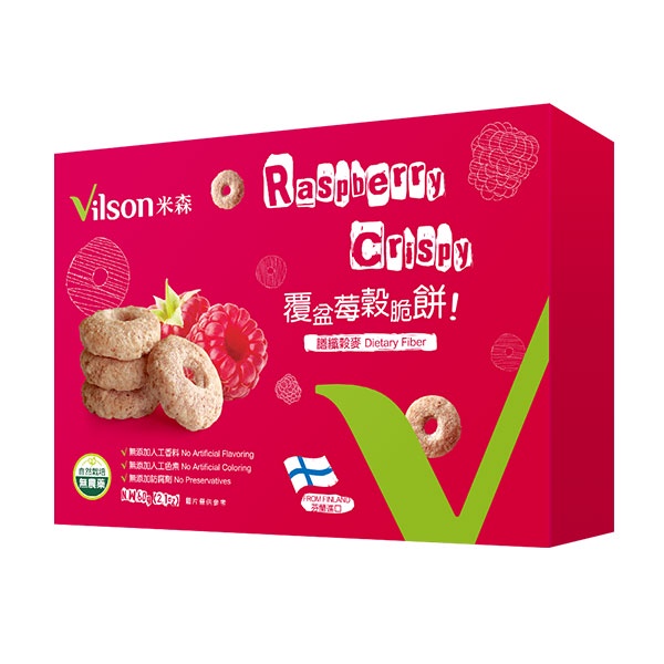 米森 覆盆莓穀脆餅 60g/盒(另有3盒特惠)