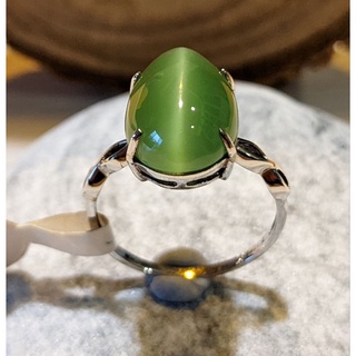 玉石戒指 天然臺灣貓眼戒指 臺灣貓眼戒 925純銀戒臺 臺貓戒 碧玉貓眼戒指 貓眼戒 國際戒圍15號 （美國圍9號）