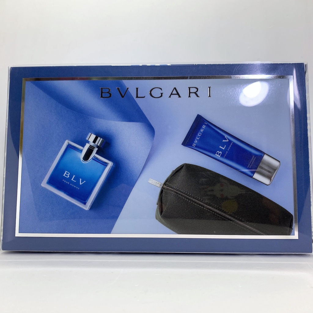 熱銷！BVLGARI 寶格麗 藍茶男性淡香水禮盒 (淡香水100ml+香氛鬍後乳100ml+包包)