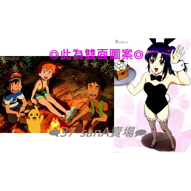滿額d16 雙面折頁海報 精靈寶可夢太陽 月亮 小智 皮卡丘 小霞 小剛 銀魂 寺門通 蝦皮購物