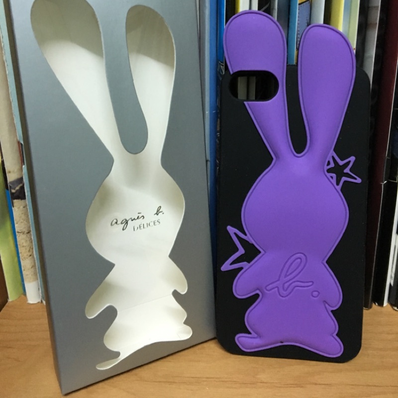 【現貨】agnes b 紫色立體星星兔 IPHONE I5 5S SE手機殼-全新
