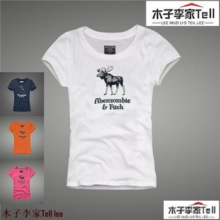 【歐美服飾】AF 短袖T恤 刺繡麋鹿 A&F 短T 短Tee 純棉 女生 Abercrombie&Fitch